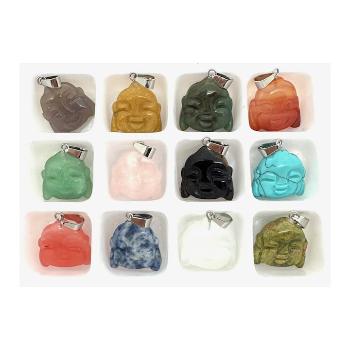 Wholesale - Gemstone Smiling Buddha Pendant Set