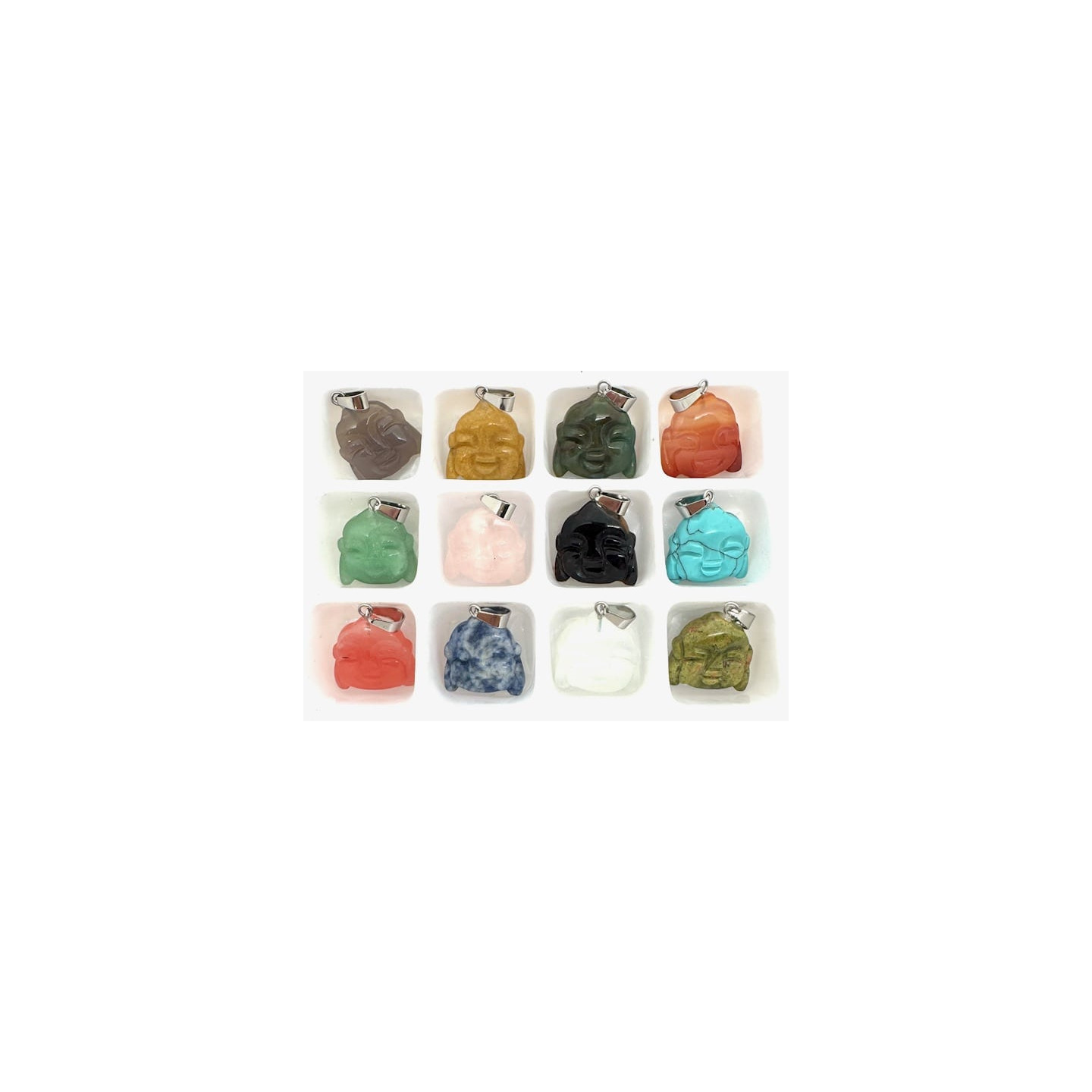 Wholesale - Gemstone Smiling Buddha Pendant Set