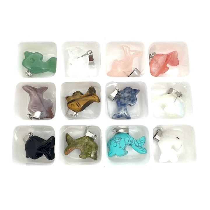 Wholesale - Gemstone Elephant Pendant Set