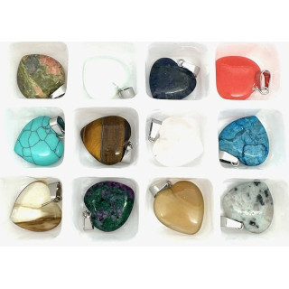 Wholesale - Gemstone Heart Pendant Set