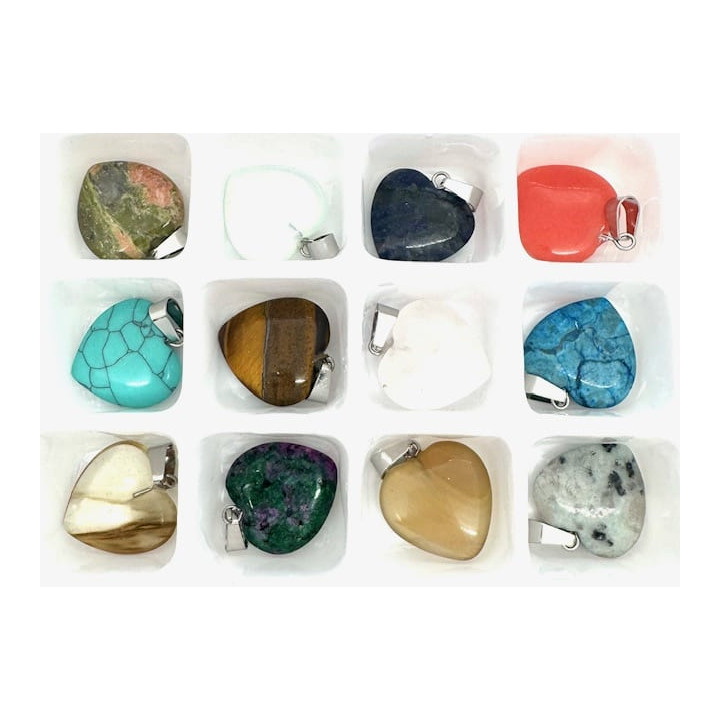 Wholesale - Gemstone Heart Pendant Set