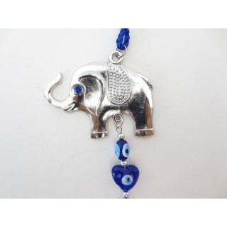 Blue Evil Eye Hanger with Elephant
