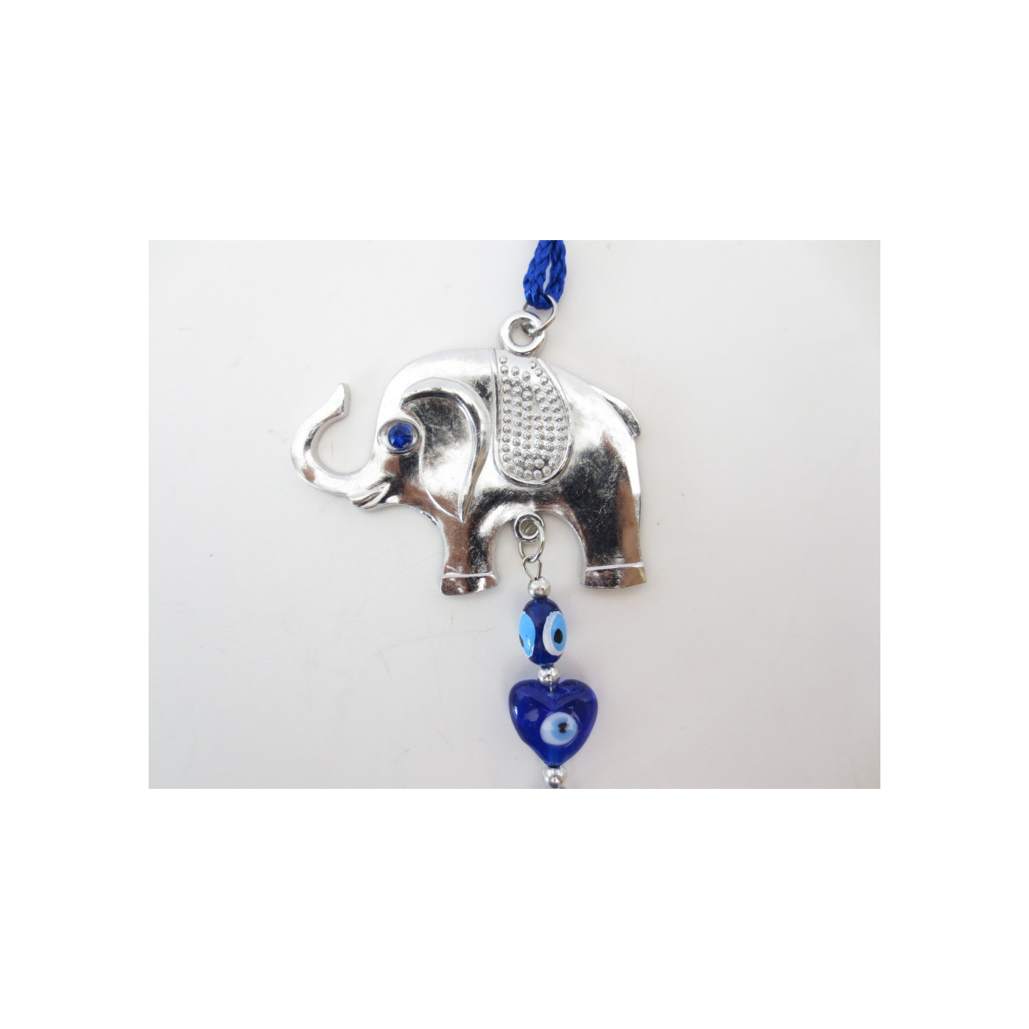 Blue Evil Eye Hanger with Elephant