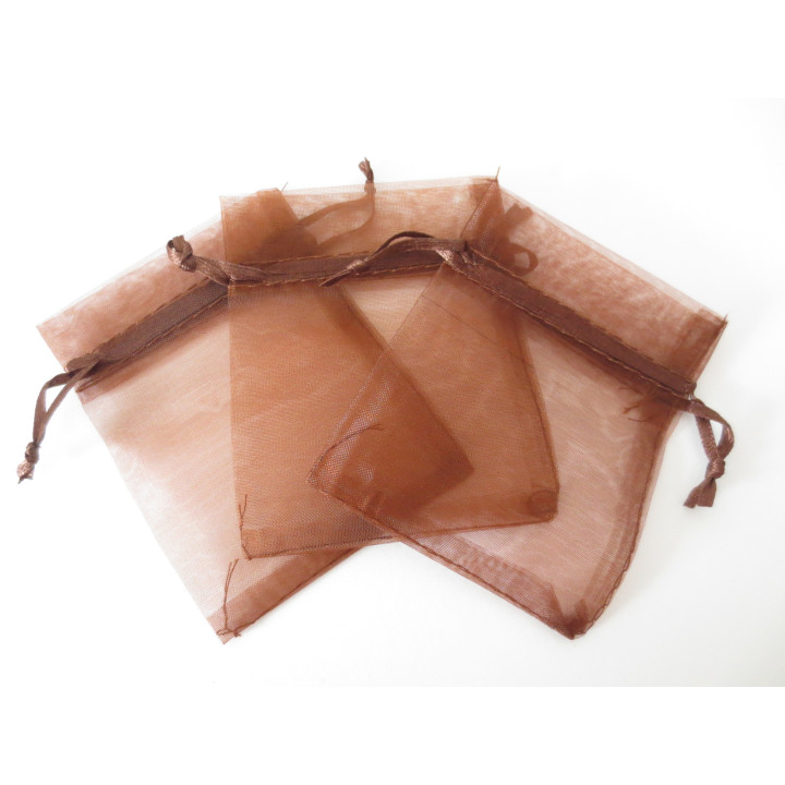 Organza Gift Bag Brown 17 x 23cm