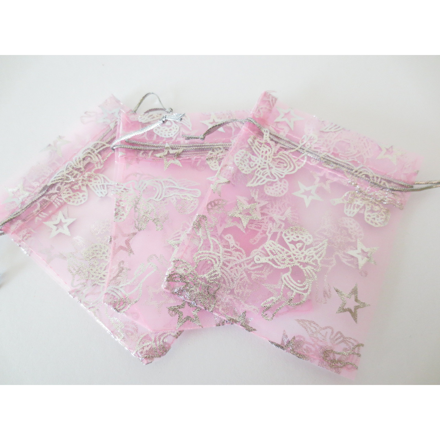 Angel organza gift bag Pink - 13cm x 20cm