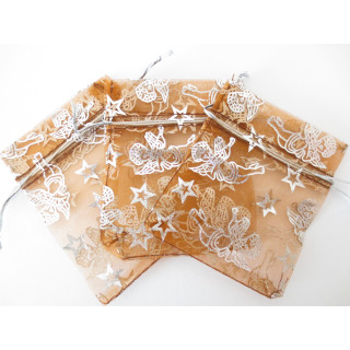 Angel organza gift bag Brown - 13cm x 20cm