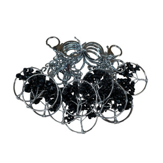 Tree of Life Keychains with Black Onyx Gemstones