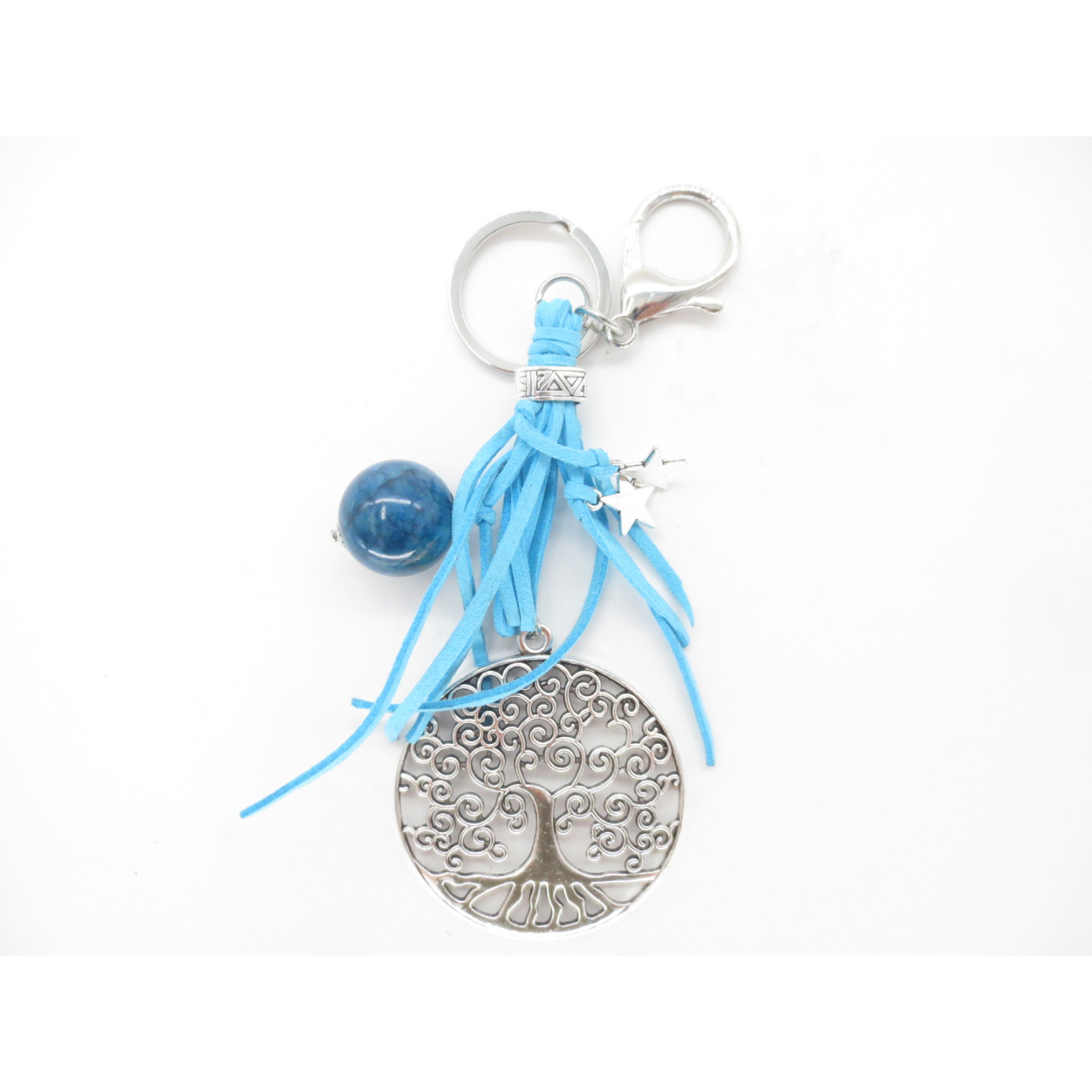 Tree of Life keychain with blue ball
