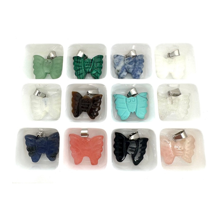 Wholesale - Gemstone Butterfly Pendant Set