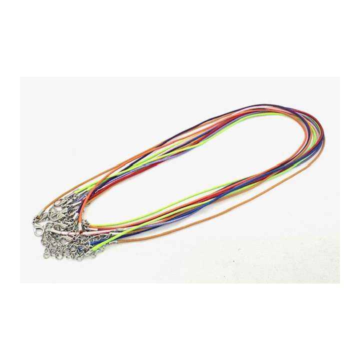 Rainbow Leather Necklace set of 10 pieces