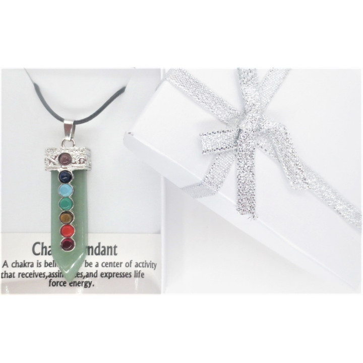 7 Chakra Gemstone Pendant Necklace (I) - Aventurine