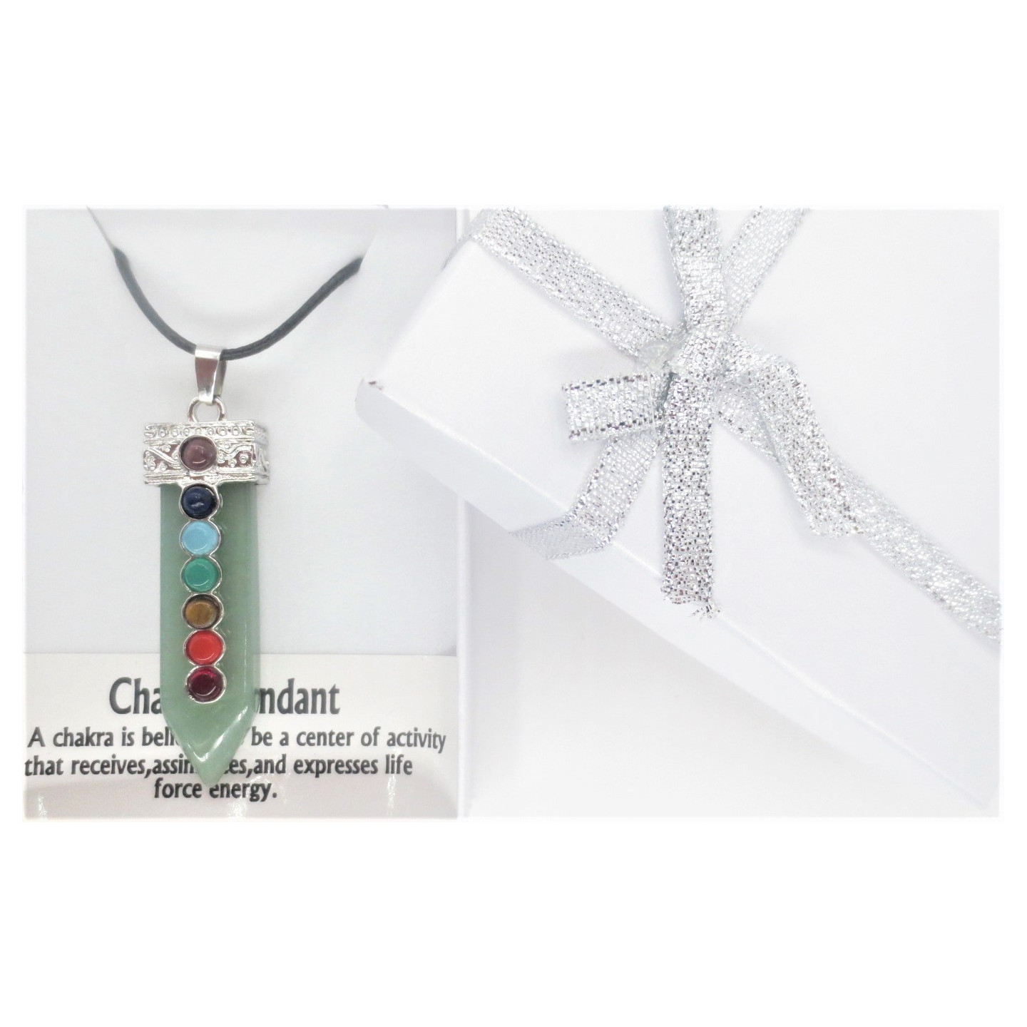 7 Chakra Gemstone Pendant Necklace (I) - Aventurine