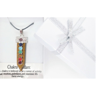 7 Chakra Gemstone Pendant Necklace (I) - Tiger Eye