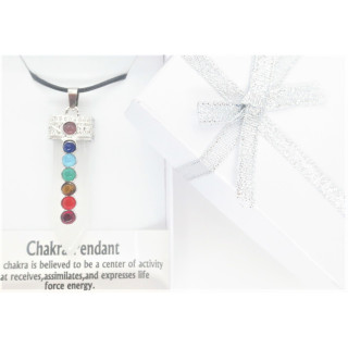 7 Chakra Gemstone Pendant Necklace (I) - Rock Crystal