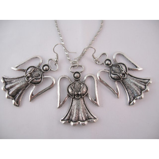 Angel necklace and earring