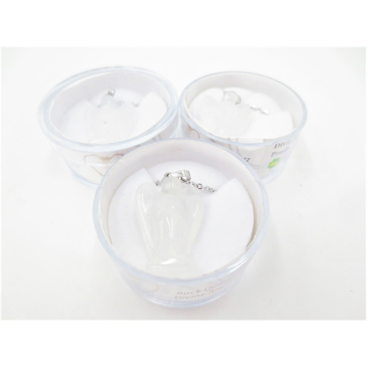 Divine Angel Pendant Necklace - rock crystal- wholesale