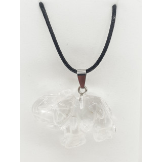 Luxury Elephant Pendant Necklace - Rock Crystal