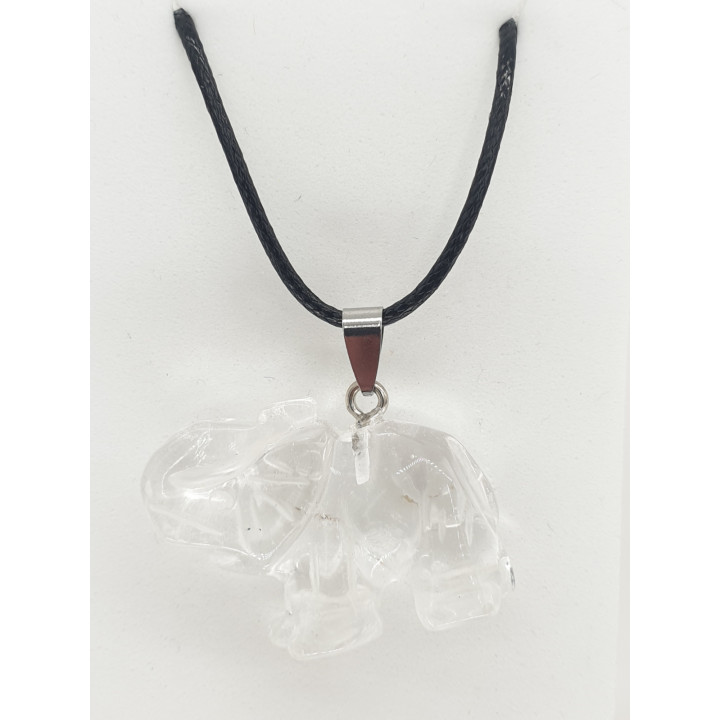 Luxury Elephant Pendant Necklace - Rock Crystal