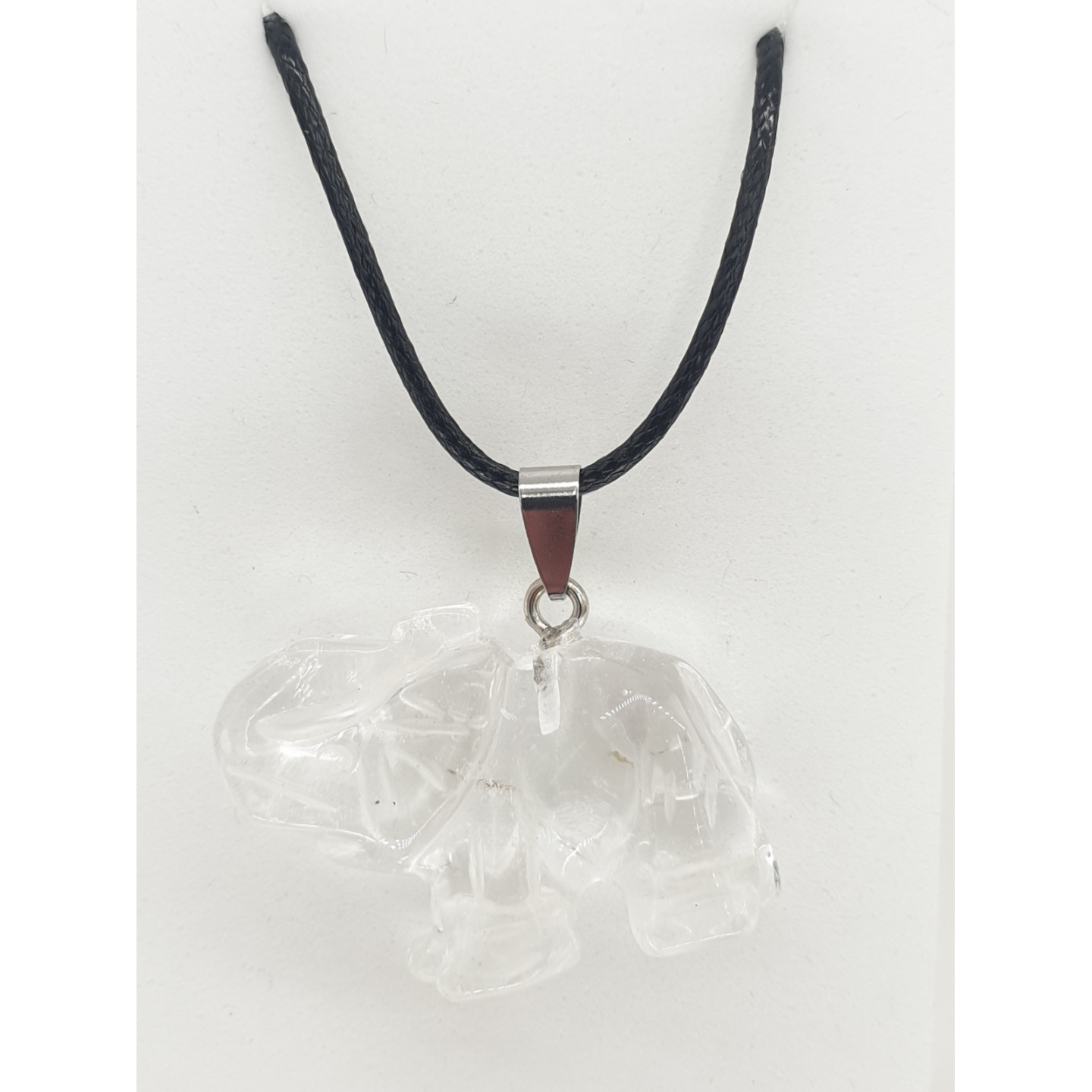 Luxury Elephant Pendant Necklace - Rock Crystal