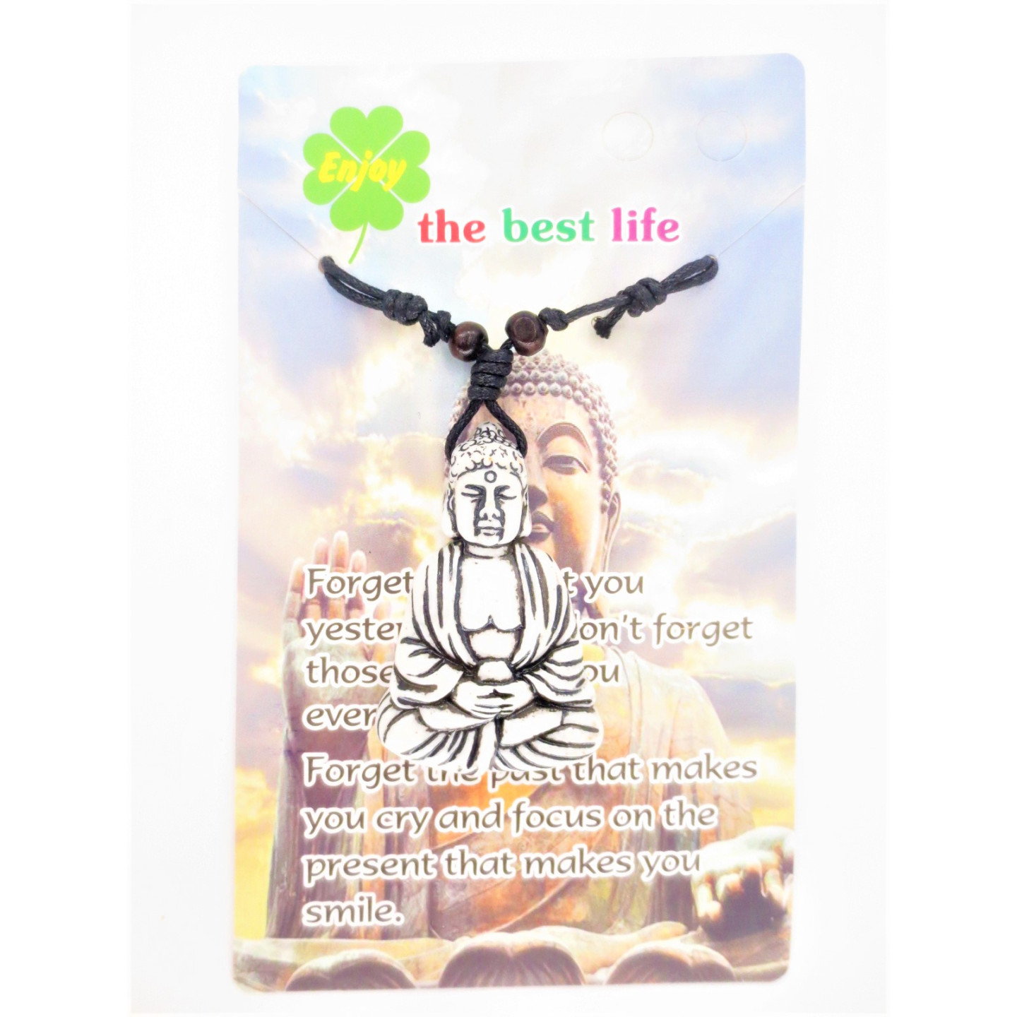 Wholesale - White meditation Buddha necklace