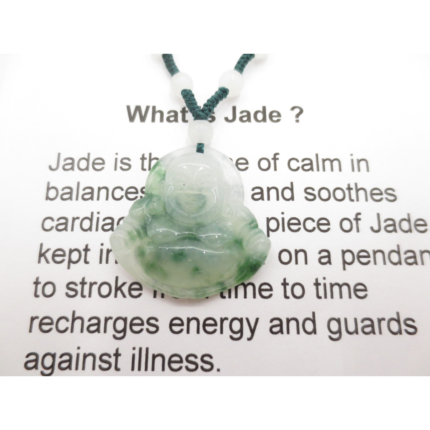 Wholesale - Jade Buddha necklace small green