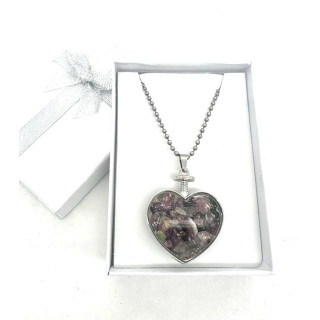 Heart-Shaped Mixed Quartz Pendant Necklace with Gift Box