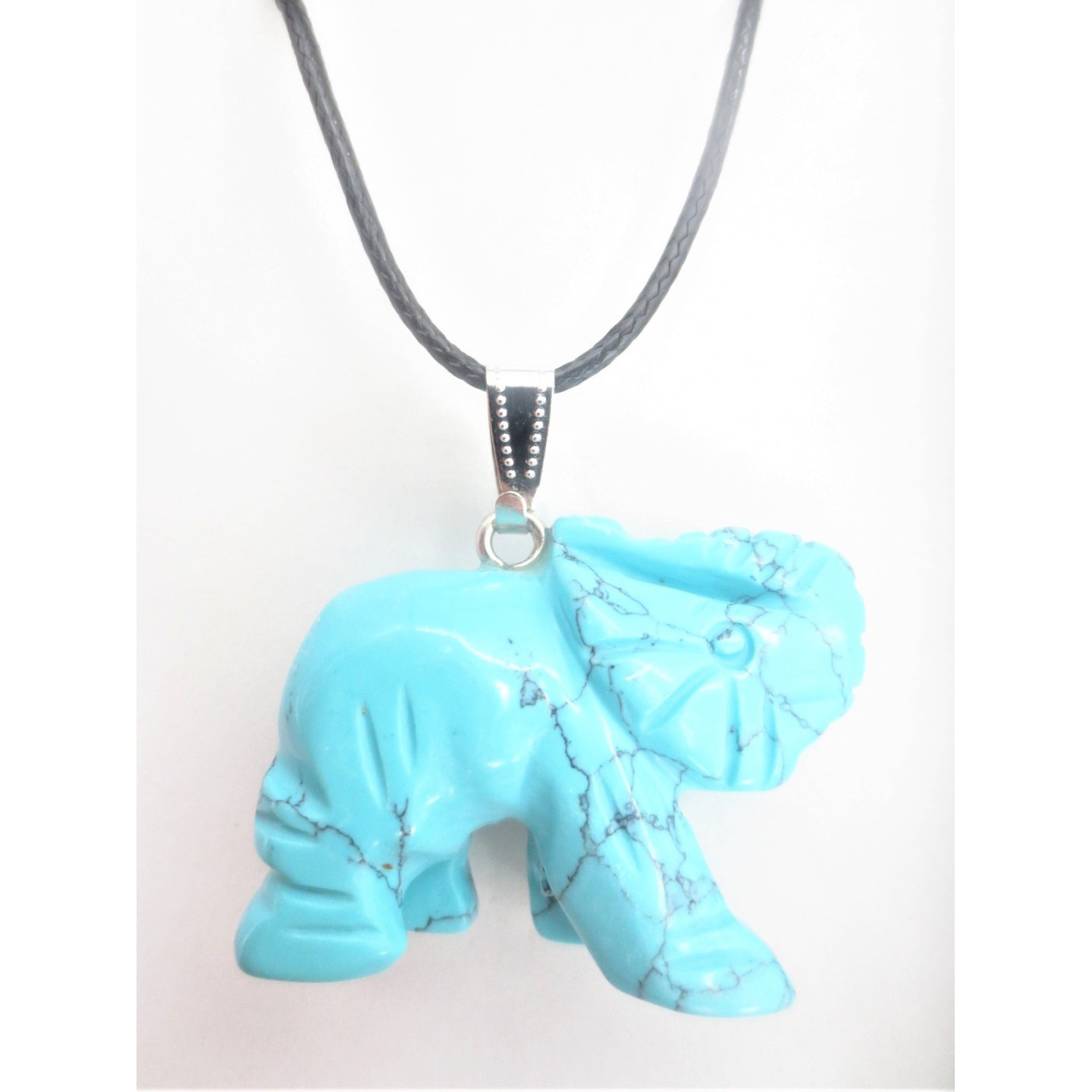 Luxury Elephant Pendant Necklace - Turquoise