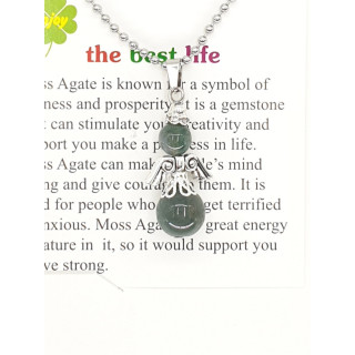 Wholesale - Angel necklace Moss Agate