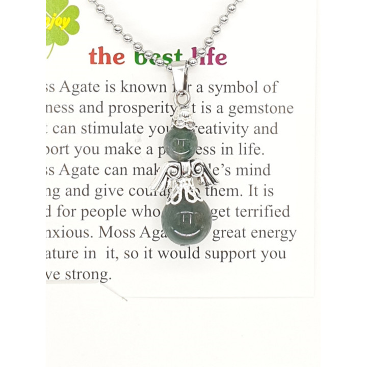 Wholesale - Angel necklace Moss Agate