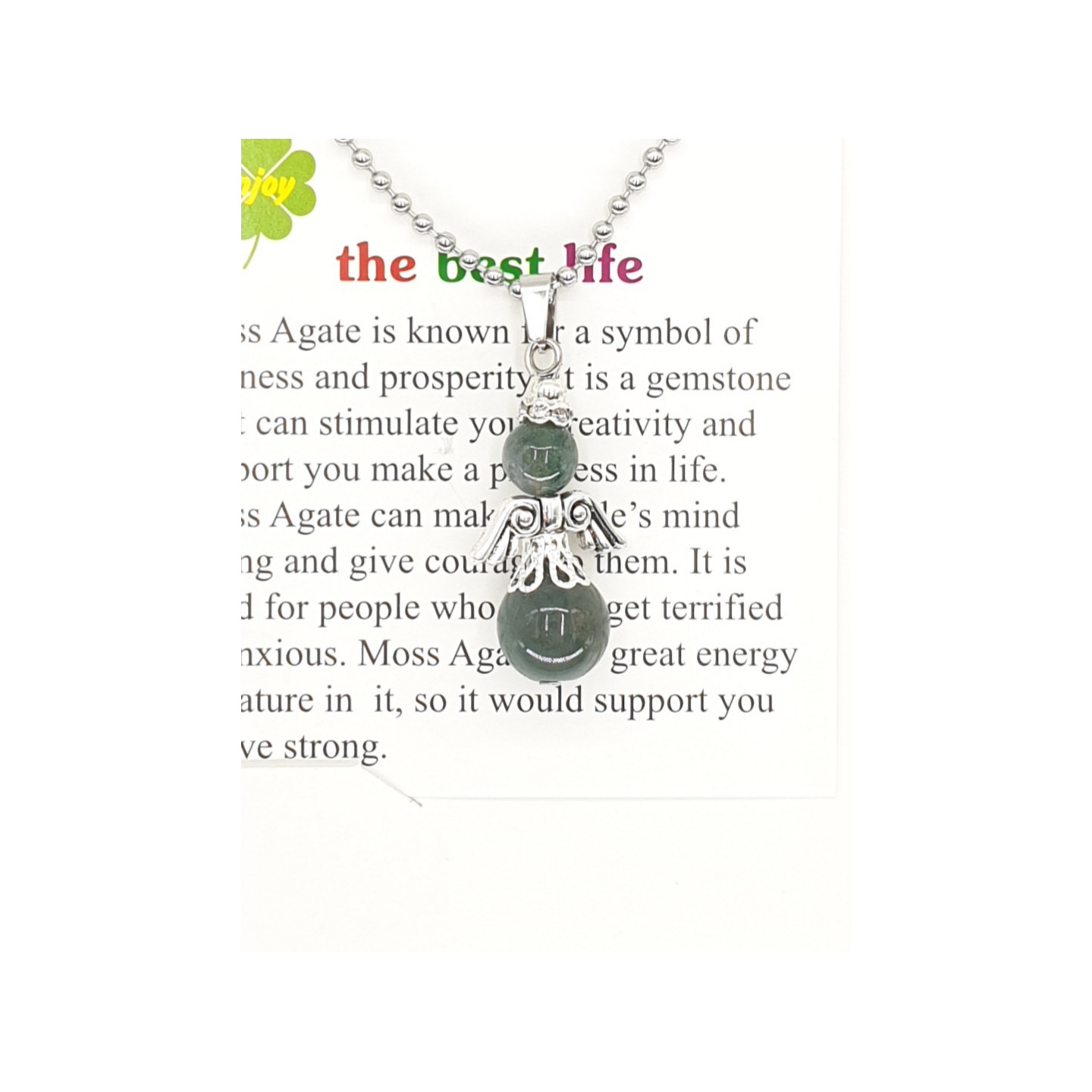 Wholesale - Angel necklace Moss Agate