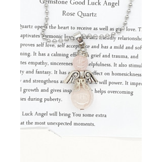 Wholesale - Angel necklace Rose quartz