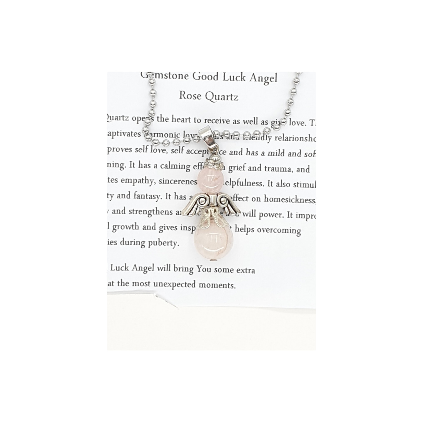 Wholesale - Angel necklace Rose quartz