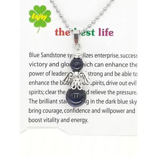Wholesale - Angel necklace Blue Goldstone
