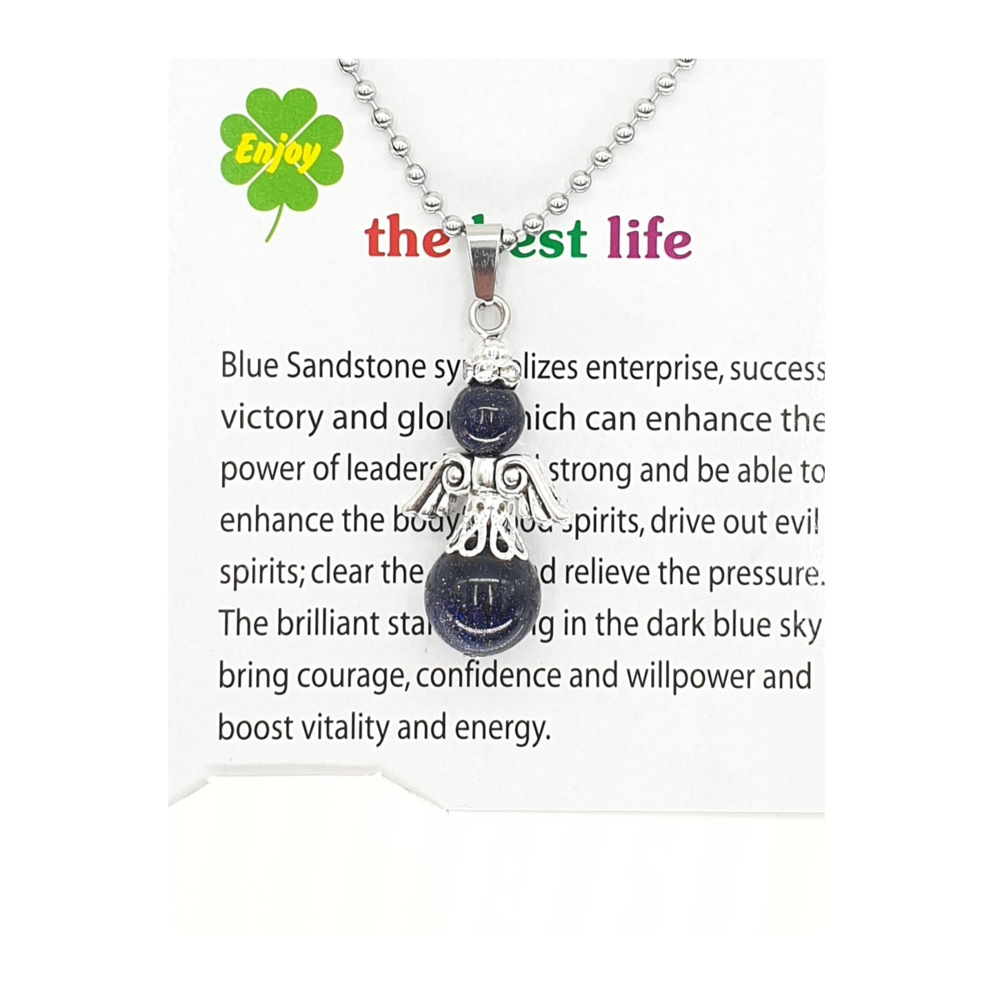 Wholesale - Angel necklace Blue Goldstone