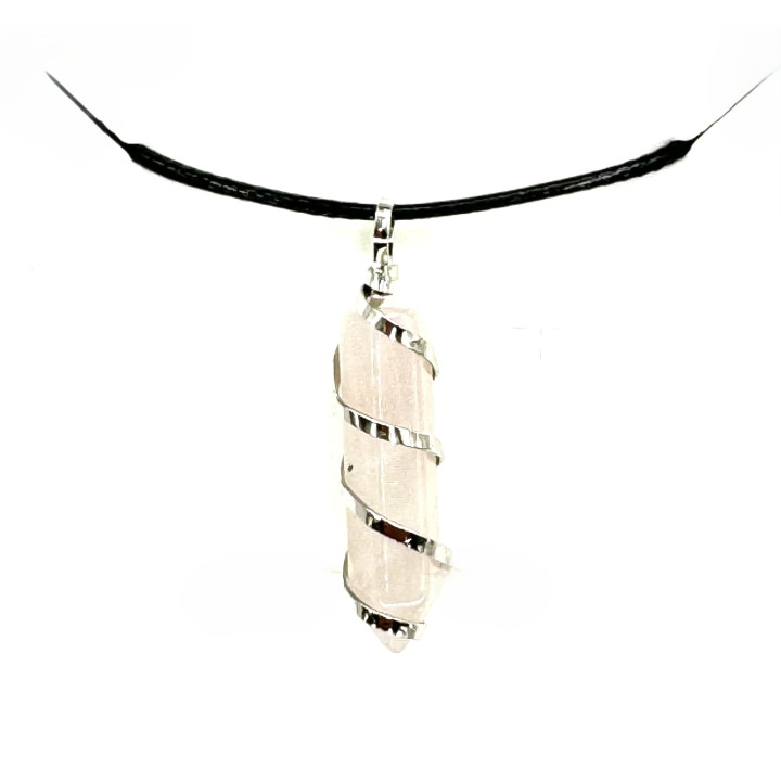 Gemstone Pendant Necklace - Rose Quartz