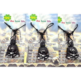 Brown Meditation Buddha Pendant Necklace