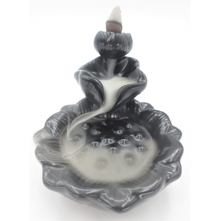 Backflow Incense Burner Lotus Small (Moss Green)