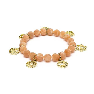 Bracelet à breloques avec symboles des chakras Pierre d... | Pieralune
