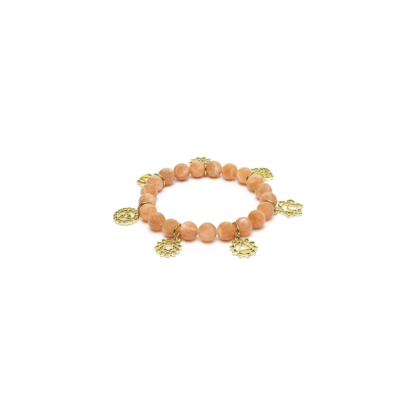 Bracelet à breloques avec symboles des chakras Pierre d... | Pieralune
