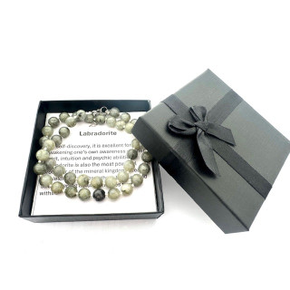 Wholesale 8 mm Labradorite Beaded Necklace (with Box)