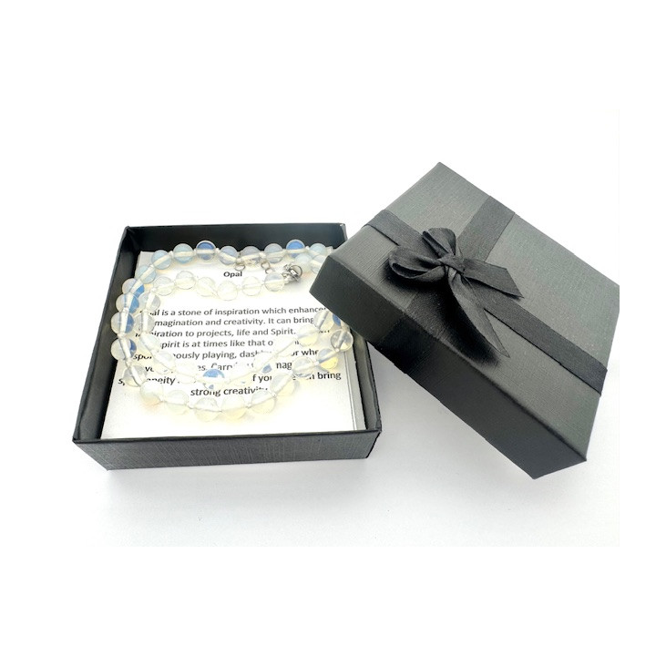 Wholesale 8 mm Opal Beaded Necklace (with Box)