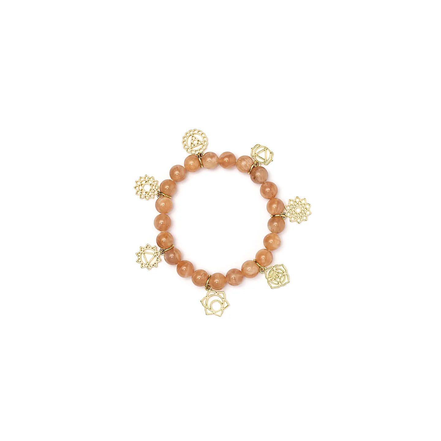 Bracelet à breloques avec symboles des chakras Pierre d... | Pieralune