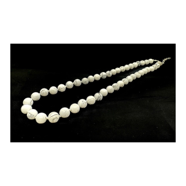 Wholesale 8 mm White Howlite Beaded Necklace (without Box)