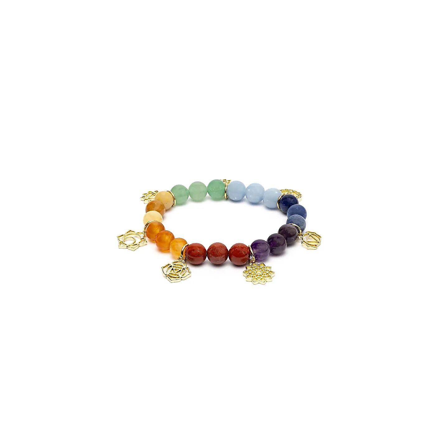 Bracelet avec breloques de symboles des chakras et pier... | Pieralune