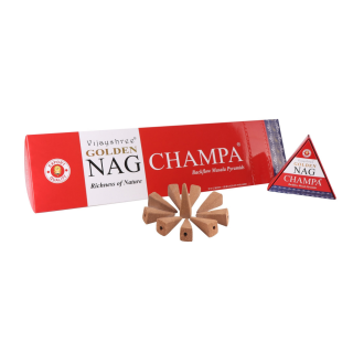 Vijayshree Golden Nag Backflow Cones - Champa