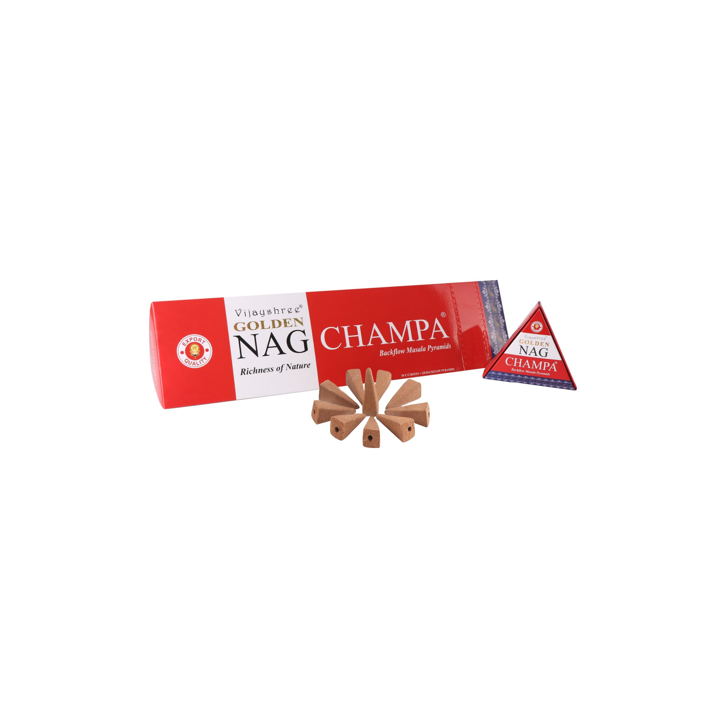 Vijayshree Golden Nag Backflow Cones - Champa