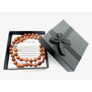 Wholesale 8 mm Goldstone Beaded Necklace (with Box)