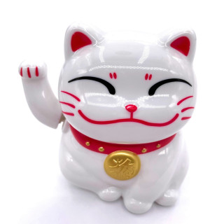 Lucky Cat Solar Light White