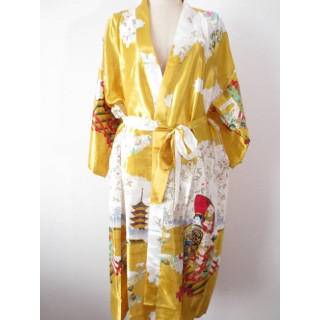 Japanese kimono long yellow