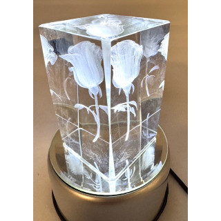 3D Crystal Laser Engraving Block – Rose